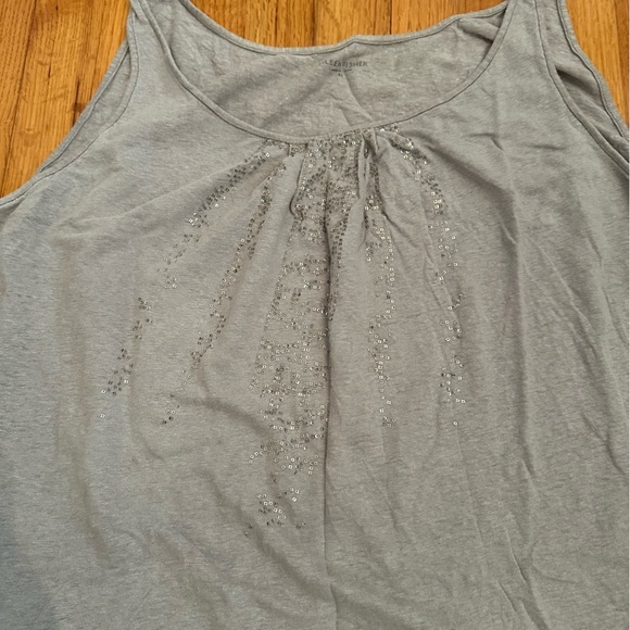 EILEEN FISHER Sequin Light Knit Gray Tank Top Size XL(v) - Picture 2 of 12